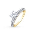 thumbnail image 3 of 1 3/4 Carat 6.5MM Round Cut Lab Created Moissanite Diamond Solitaire Triple Row Engagement Ring for Women In 14K Yellow Gold Over Sterling Silver (VVS1 Clarity, 1.75 Cttw)-12, 3 of 5