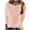 #0350-Pink, variant on Uootdi Women's Long Sleeve Sweaters Fall & Winter Solid Button Front Asymmetrical Neck Sweater Casual Gift Slim Knitwear Top