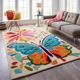 thumbnail image 2 of Modern Hand-Tufted Butterfly Pattern Wool Area Rug – Luxurious, Durable & Soft – Perfect for Living Room, Bedroom, or Nursery Decor, 2 of 3