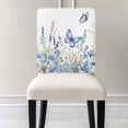 thumbnail image 3 of Spring Flowers Chair Covers Set of 1 Blue Wildflowers Field Butterfly Scenery Chair Back Covers Stretch Removable Washable Slipcovers Protector for Dining Room Kitchen Party Decor, 3 of 5