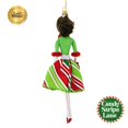 thumbnail image 2 of Santa Land 6.50In Bree In Green & Red Candy Striped Short Skirt, Glass, Dames Of Candy Stripe Lane Ladies Shopper Italian Italy 23D1020, 2 of 3