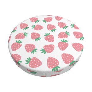 Easygdp Strawberry Print Easy To Install Bar Stool Covers&Stool Covers Round&Elastic Stool Cover, Barstool Covers,Washable&Bottom With Elastic Edge-12 inch