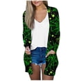 thumbnail image 2 of KSCYKKKD Casual Coat for Women Women's Casual Sweatshirts Halloween Coat Print Medium Length Cardigan Jacket Coat Army Green XL, 2 of 7