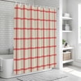 thumbnail image 5 of Yellow Buffalo Plaid Shower Curtain Set - 72" x 78" Washable Bathtub Curtain with 12 Hooks, Red Lines Grid Pattern Vintage Waterproof Fabric Stall Shower Curtains for Bathroom/Bathtub Décor, 5 of 6