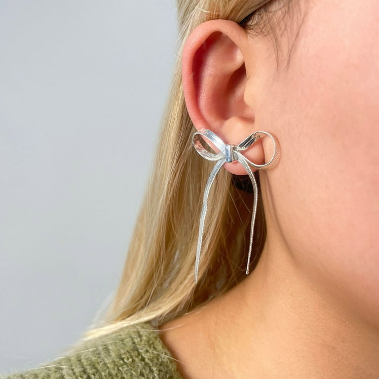 Dangle Earrings Tiffany Bow Earrings Sterling Silver Tiffany