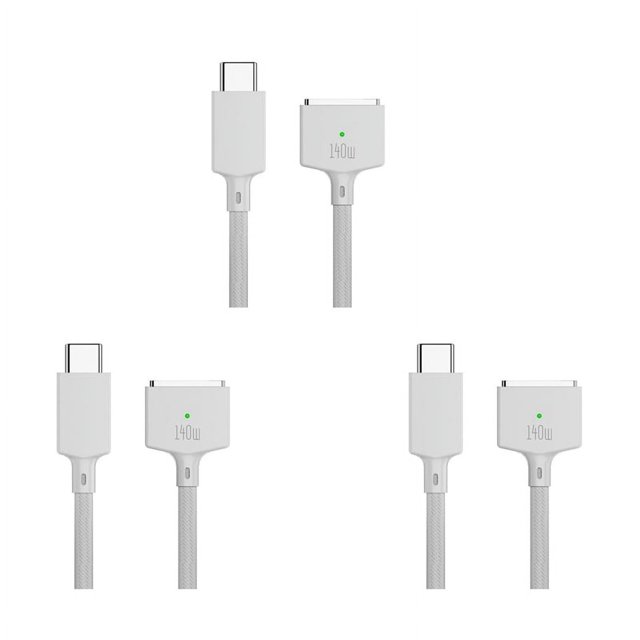 3X PD 140W 3 Cable de Carga Rápida Magnético Línea Convertidora de Aleación de Zinc para /Pro A2442/2485/2681,