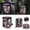 thumbnail image 5 of FOR U DESIGNS Skull Rose Print 10 Pcs Car Accessories Set Breathable Front Rear Seat Covers Car Air Vent Storage Bag Auto Garbage Can Steering Wheel Cover Coaster Keychain Fits for SUV Van Truck, 5 of 7