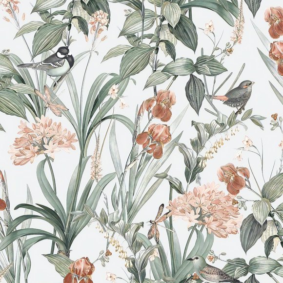 Papel pintado Jeweluck Floral Vintage, 43 cm x 5 m, vinilo multicolor