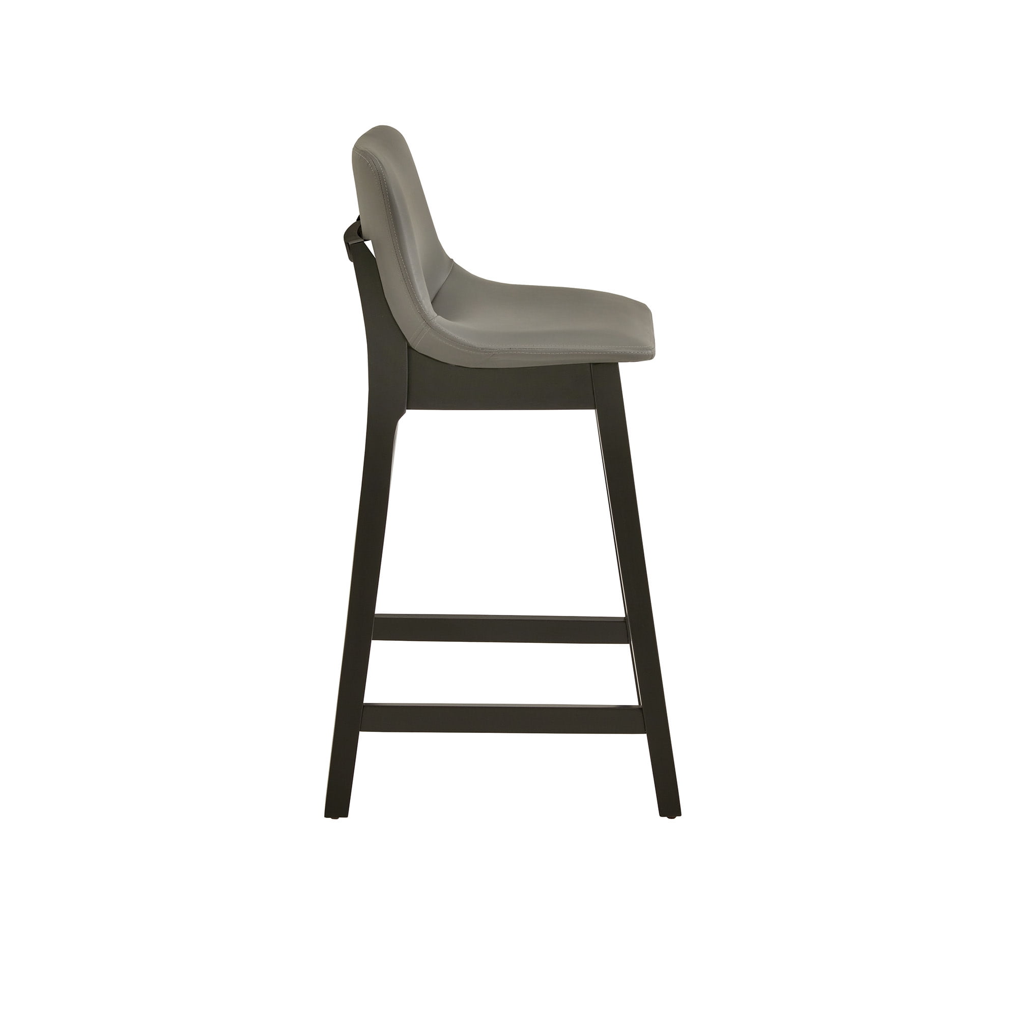 Weston Home Egleston Square Vegan Leather Low Back Counter Height Chair, Gray, Set of 2