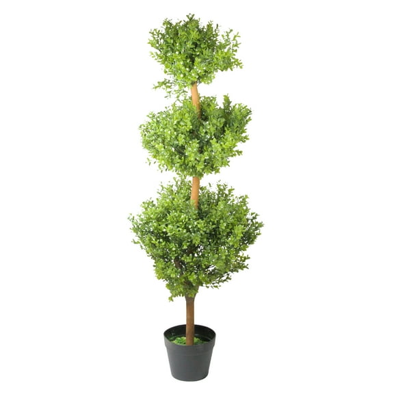 Northlight 3.85' Unlit Artificial Potted Two-Tone Murraya Triple Ball Topiary Tree