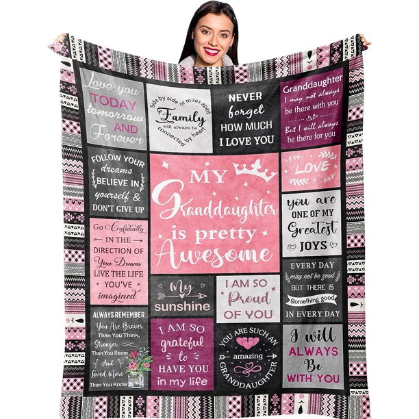 LHSHID Granddaughter Gifts from Grandma Granddaughter Gifts Birthday Gifts Blanket for Granddaughter Sweet Granddaughter Gifts from Grandparents Granddaughter Blanket Gifts Idea 30"x40"