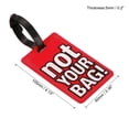 thumbnail image 2 of Equipaje Etiqueta, PVC Identificador Tarjeta Soporte Etiqueta, No Tu Bolsa Patrón Viaje Bolso Etiqueta con Ajustable Correa para Equipaje Maleta, Rojo, 2 of 5