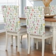 thumbnail image 2 of Spring Wildflower Chair Covers Set of 4 Eucalyptus Leaves Green Buffalo Plaid Chair Back Covers Stretch Removable Washable Slipcovers Protector for Dining Room Kitchen Party Decor, 2 of 9