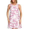 thumbnail image 1 of JUNZAN Rubans de Cancer du Sein Robes d'Été Imprimées pour Femmes 2025, Robes d'Été Sans Manches Col Rond Ample avec Poches, 1 of 7