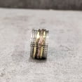 thumbnail image 4 of Spinner Band, Bohemian Ring, 925 Sterling Silver Ring, Spinning Thumb Ring, Three Tone Ring, Fidget Ring, Handmade Jewelry, Christmas Oxidized, Brass Copper Band, Anxiety Ring, Mans Band Gifts, 4 of 6