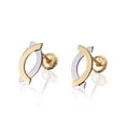 thumbnail image 5 of Aretes de oro 14k GIALLO Broquel GIALLO COLLECTION Símbolo de oro amarillo y oro blanco, 5 of 5