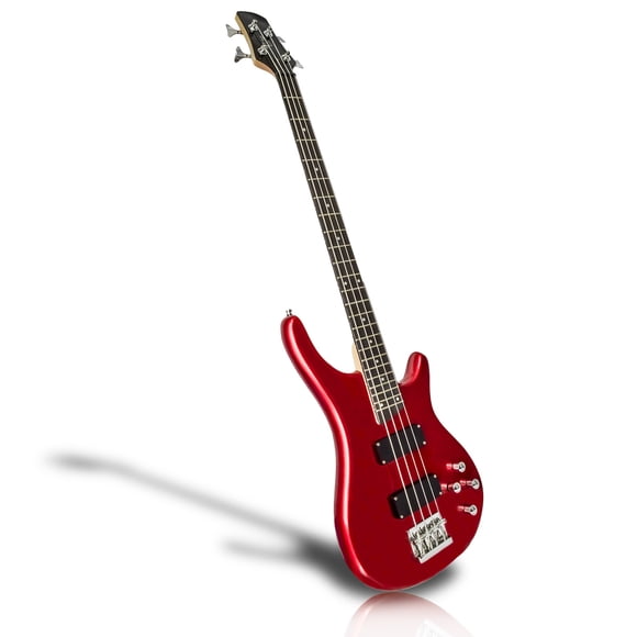 Bajo Electrico 4 Cuerdas Qte Acabado Rojo Brillante