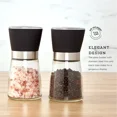 thumbnail image 3 of Kamenstein 5-inch Glass Prefilled Pink Himalayan Salt and Pepper Grinder Set of Two, 3 of 15