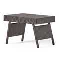 thumbnail image 4 of GDF Studio Olivia Outdoor Wicker 3 Piece Armless Adjustable Chaise Lounge Chat Set with Cushions, Multibrown and Blue, 4 of 9