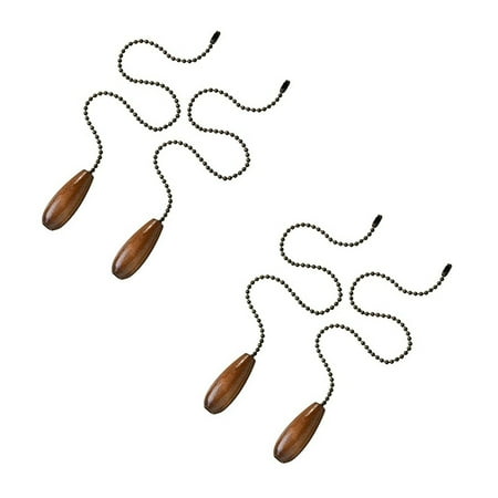 

4 Pieces Ceiling Fan Chain Pulls Wooden Pull Chain Extension Pull Chain for Ceiling Light Lamp Fan Chain (Walnut Color)