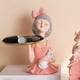 thumbnail image 5 of Estatuas de resina modernas figurita escultura almacenamiento de joyería Bowknot chica bandeja de servicio para Maekup Comestic gafas llave hogar Rosado Macarena Figuritas de niña de resina, 5 of 7
