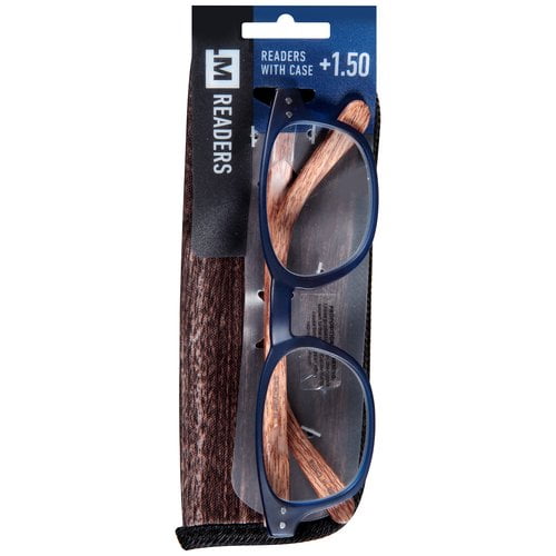 M+ Readers +1.50 Reading Glasses, Blue