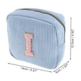 thumbnail image 2 of Unique Bargains 1 Pc Letter I Pattern Makeup Bag for Travel Blue Corduroy, 2 of 6