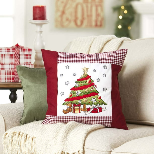 Herrschners® Christmas Magic Pillow Cover Stamped Embroidery Kit 