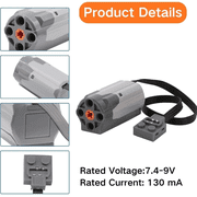 Servo Motor Function Accessories, Set of 2 Remote Control Power Function Accessories, Servo Electric Motors Blocks, Compatible with Lego Building Block Models