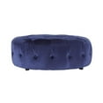 thumbnail image 3 of American Home Classic Jasper 17" Round Traditional Velvet Ottoman in Navy, 3 of 3