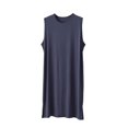 thumbnail image 2 of Kalauyu Men's Sleeveless Round Neck Nightshirt Loose Sleep Nightgown, Soft Loungewear Tank Nightgown with Side Slits, 2 of 6