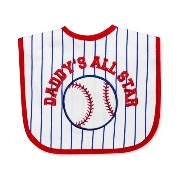 First Impressions Daddy’s All Star Red White Blue Baseball Bib