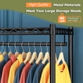 thumbnail image 4 of EnHomee Wire Garment Rack,Adjustable Metal Closet Organizer,Heavy Duty Clothes Rack with 4 Rods & 7 Storage Shelves,77"H x 69"W x 16"D,Black, 4 of 9