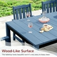 thumbnail image 4 of 5 Piece Patio Dining Set, All Weather Rectangle Table and 4 Dinning Chairs with Umbrella Hole, Outdoor Garden Furniture Set for Backyard, Poolside, Porch, Blue, 4 of 9