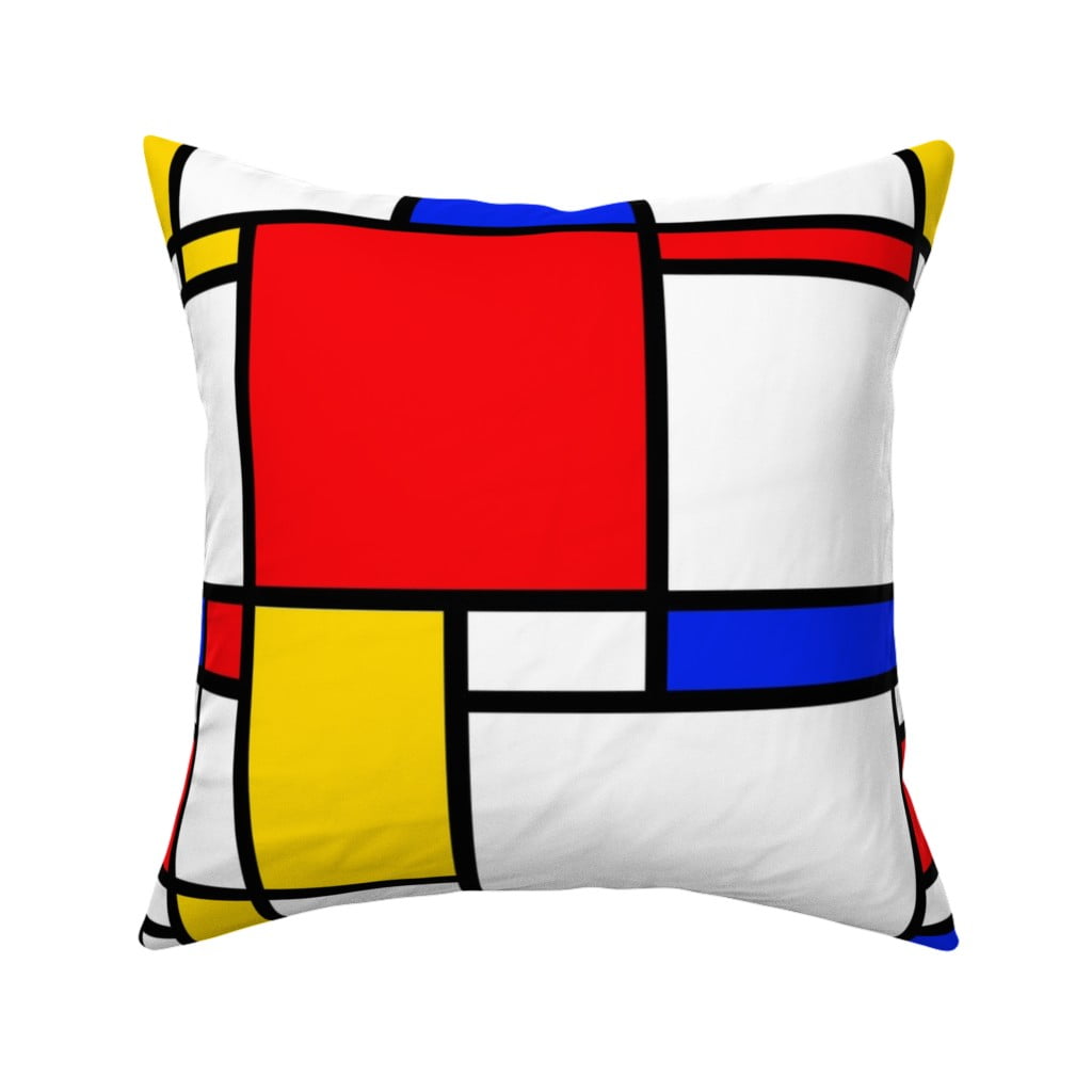 Primary Colors Geometric Throw Pillow 