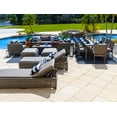 thumbnail image 2 of Tuscany 18-Piece Resin Wicker Outdoor Patio Furniture Combination Set in Gray w/Sofa Lounge Set, Eight-seat Dining Set, and Chaise Lounge Set… (Half-Round Gray Wicker, Polyester Light Gray), 2 of 8
