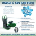 thumbnail image 3 of Puddle Play Children's Boys' Dinosaurs Printed Waterproof Easy-On Rubber Rain Boots (Toddler/Little Kids), 3 of 5