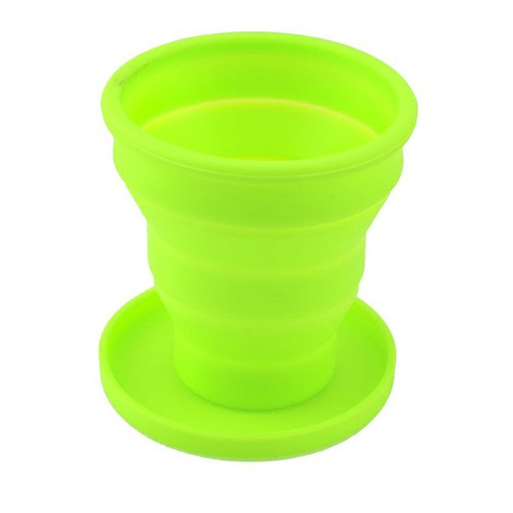 1* Travel Silicone Folding Cup Colourful Outdoor Camping Telescopic Collapsible 