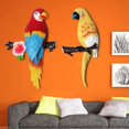 thumbnail image 5 of Parrot Mural de estilo europeo para jardín, fondo de pared, gancho para colgar en la pared, colgante de resina amarilla, 5 of 5