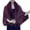 Purple, variant on Ladies Knitted Open Front Shawl Coat Faux Fur Collar Scarf Wrap Tassel Fringed Cardigan Sweater Asymmetrical Hem Casual Cover-Up Purple