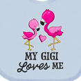 thumbnail image 4 of Inktastic My Gigi Loves Me with Two Flamingos Boys or Girls Baby Bib, 4 of 4