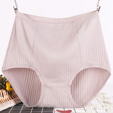 POTETI Womens Plus Size Underwear for Women Tummy Control High Waist Womens Plus Size Panties for Women Beige Briefs XL