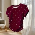 thumbnail image 3 of Womens Print Shirts Slim Fit Side Ruched Short Sleeve Top 2026 Trendy Summer Crew Neck Casual Blouse for Everyday Wear​, 3 of 4