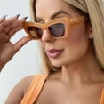 thumbnail image 4 of Cat Eye Sunglasses Women Vintage Oversized Orange Shades Sun Glasses UV400 Eyewear, 4 of 8