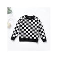 thumbnail image 2 of Bagilaanoe Toddler Baby Girl Boy Knitted Sweater Long Sleeve Checkerboard Pullover 18M 24M 3T 4T 5T 6T Kids Warm Jumpers Tops Fall Loose Knitwear, 2 of 7