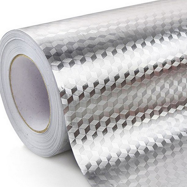 Silver Contact Paper for Kitchen Oil Proof Waterproof Sticker Aluminum