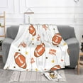 thumbnail image 2 of XMXT Flannel Throw Blanket for Couch, Cartoon Rugby Ball Bed Sofa Decor Blankets for Home Bedroom, 50 x 40 inches, 2 of 9