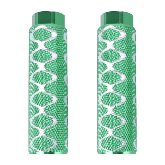 Shisuyan 1 Pair Aluminum Alloy Bycicle Pedal Bike Sturdy Cylinder Seat Axle Stunt Pegs Mountain Bike Accessory with Big Hole (Green)