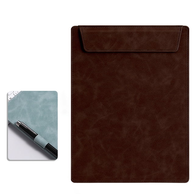 Upgraded Leather Board Clip, Writing Leather Paper Folder Board with Pen Holder, Clipboard, J