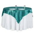 thumbnail image 6 of Efavormart 60" SATIN Square Tablecloth Overlay For Wedding Catering Party Table Decorations TURQUOISE Square Tablecloth Cover, 6 of 9